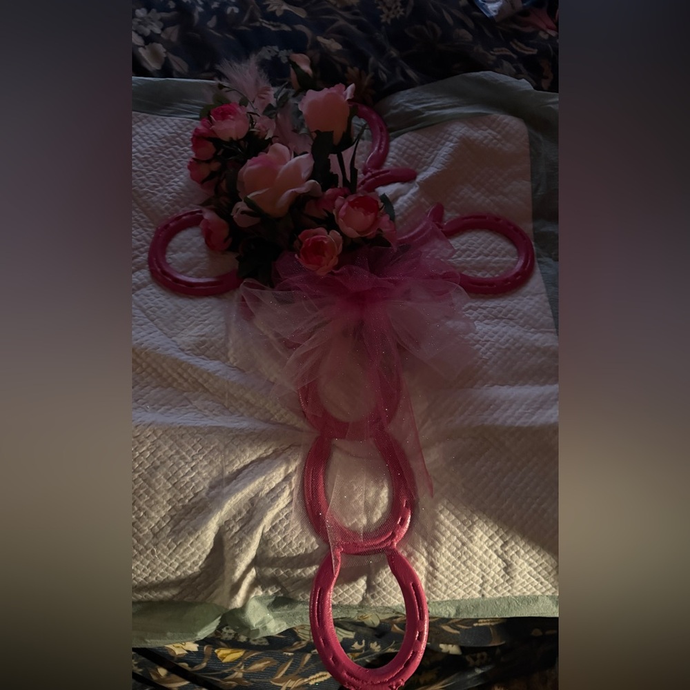 Decorated horseshoe cross